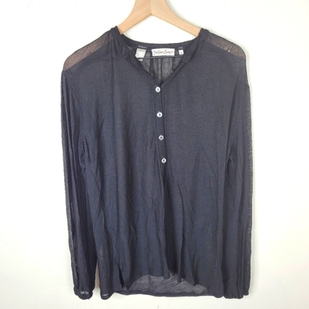 Yves Saint Laurent Vintage Sheer Black Top